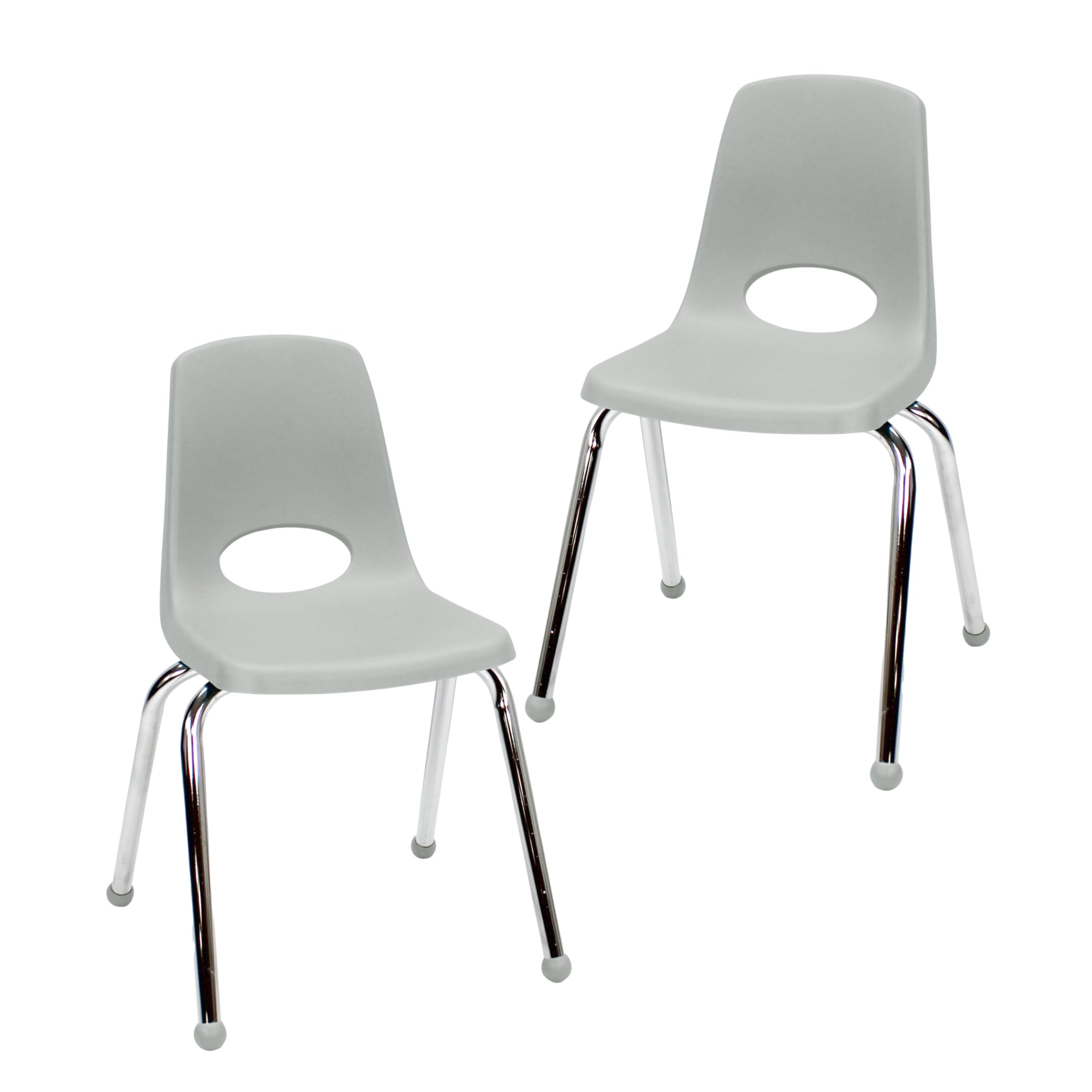 FDP 14" School Stack Chair with Ball Glides, Light Gray, 2-Pack, 15412-LG