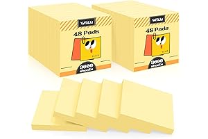 Sticky Notes Set: 3x3 inches, 3600 Sheets, 48 Pads, Bright Yellow