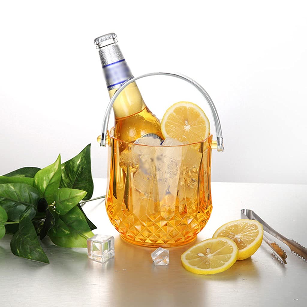 Cabilock Seau à Glace Blanc Givré Avec Double Poignée