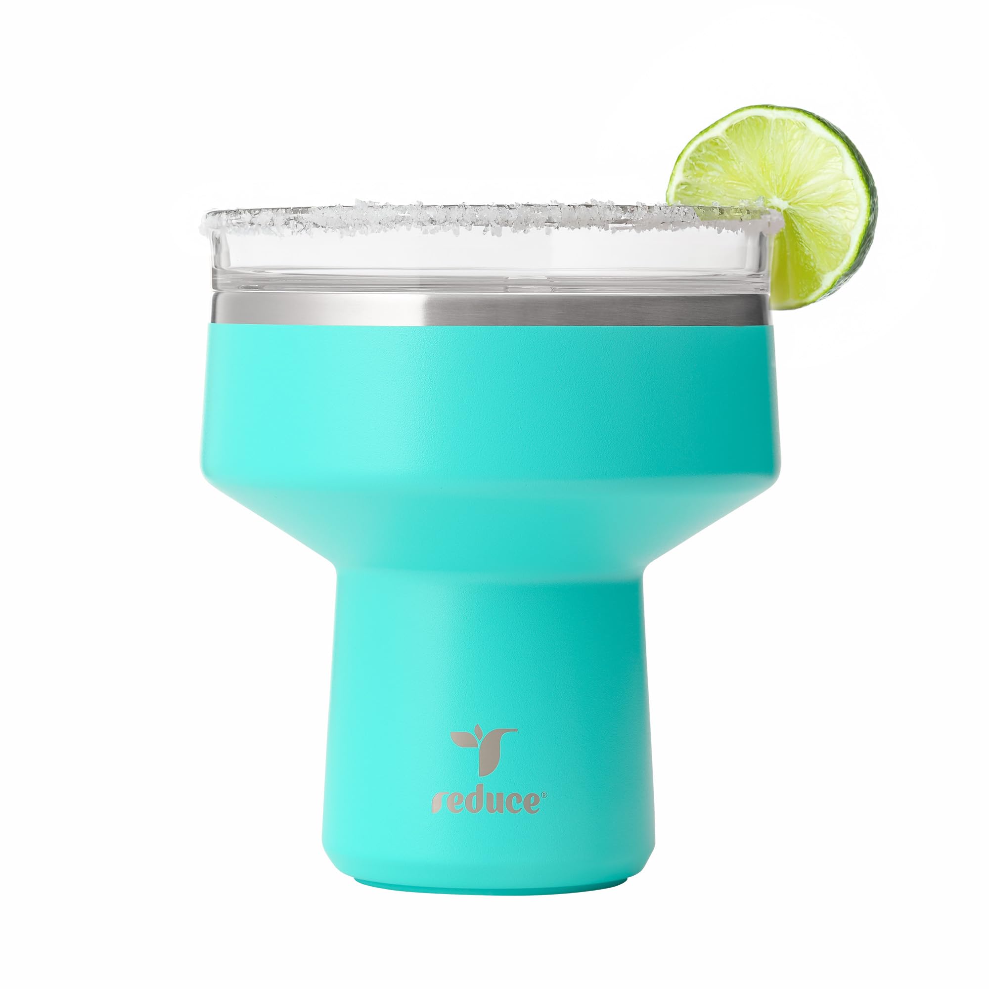 REDUCE Saltini 16 oz Cocktail Tumbler - Insulated Margarita Tumbler with Lid - Keeps Drinks Cold for 10 Hours - 360 Sippable Martini Glass Alternative - Shatterproof, Perfect for Parties-Ocean Breeze