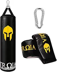 Saco De Pancada Boxe 120 Cm + Luva De Treino Bate Saco Cor Preto