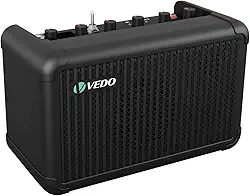 ANVAR VEDO-Mini Amplificador para Guitarra/Baixo 15W Portátil Bluetooth, 6 Efeitos Multi-Pedal (Delay Reverb Echo Flanger), Sintonizador de Alta Precisão e Bateria 2200mAh Ideal para Músicos Movimento