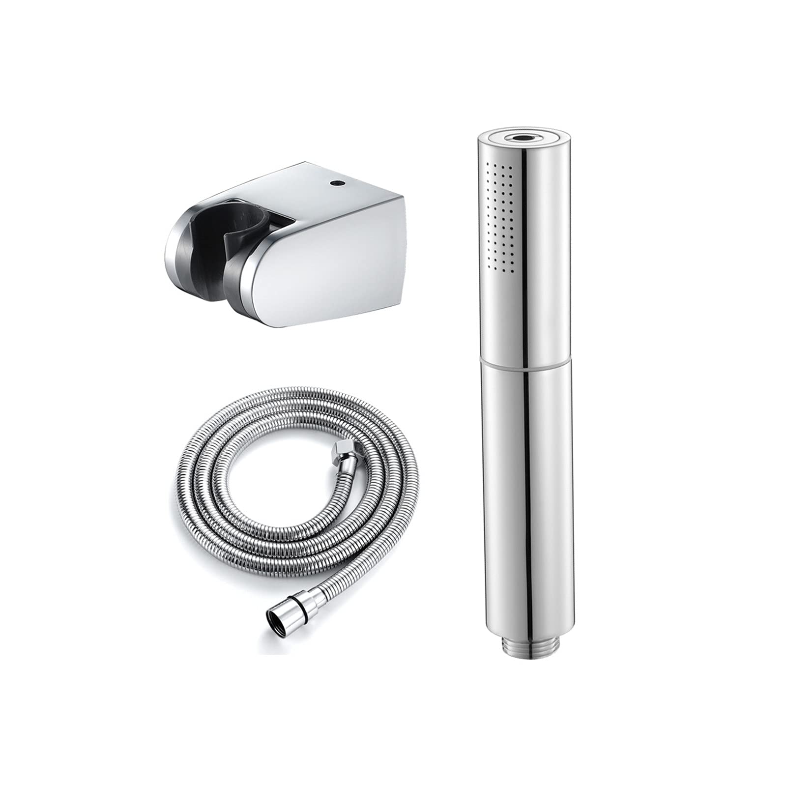 Cabezal de Ducha de Alta presión, Conjunto de Ducha de Mano, 2 Modos, con Soporte de Ducha, Manguera,Chrome Plated 3 pcs Set