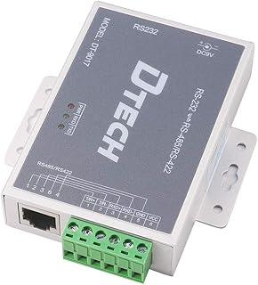 DTECH Bi-Directional Active RS232 to RS485 RS422 Serial Converter with DB9 to RJ45 Phoenix Contacts TX RX LEDs for Long Haul Data Communication (DB9 Cable and Power Adapter Included)