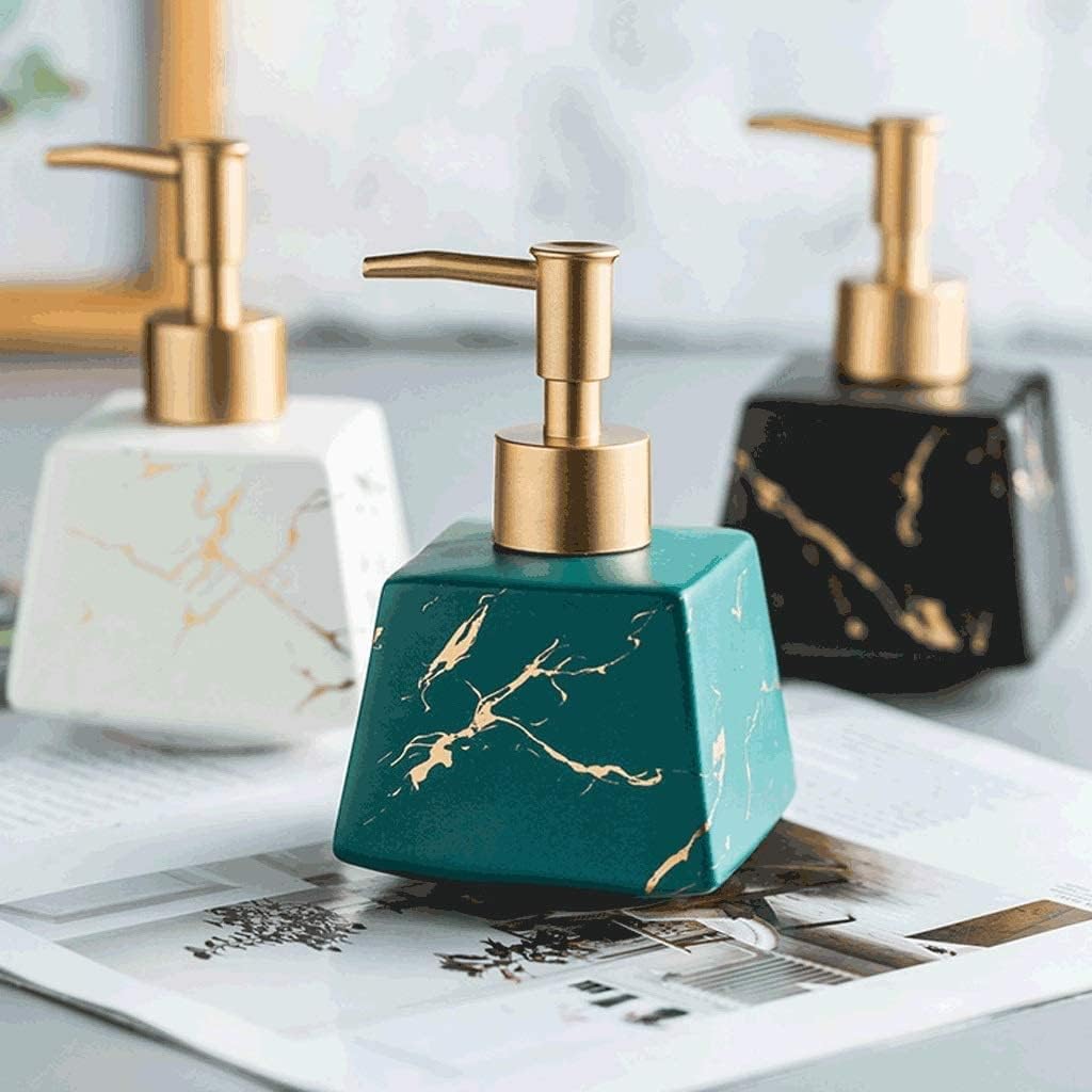 Soap Dispensers Dispenser Ceramic Lotion Dispenser 260 Ml/9.1 Oz Dish Soap Dispenser Soap Holder Shower Soap Dispenser Pump-3Colors for Kitchen Bathroom,Black