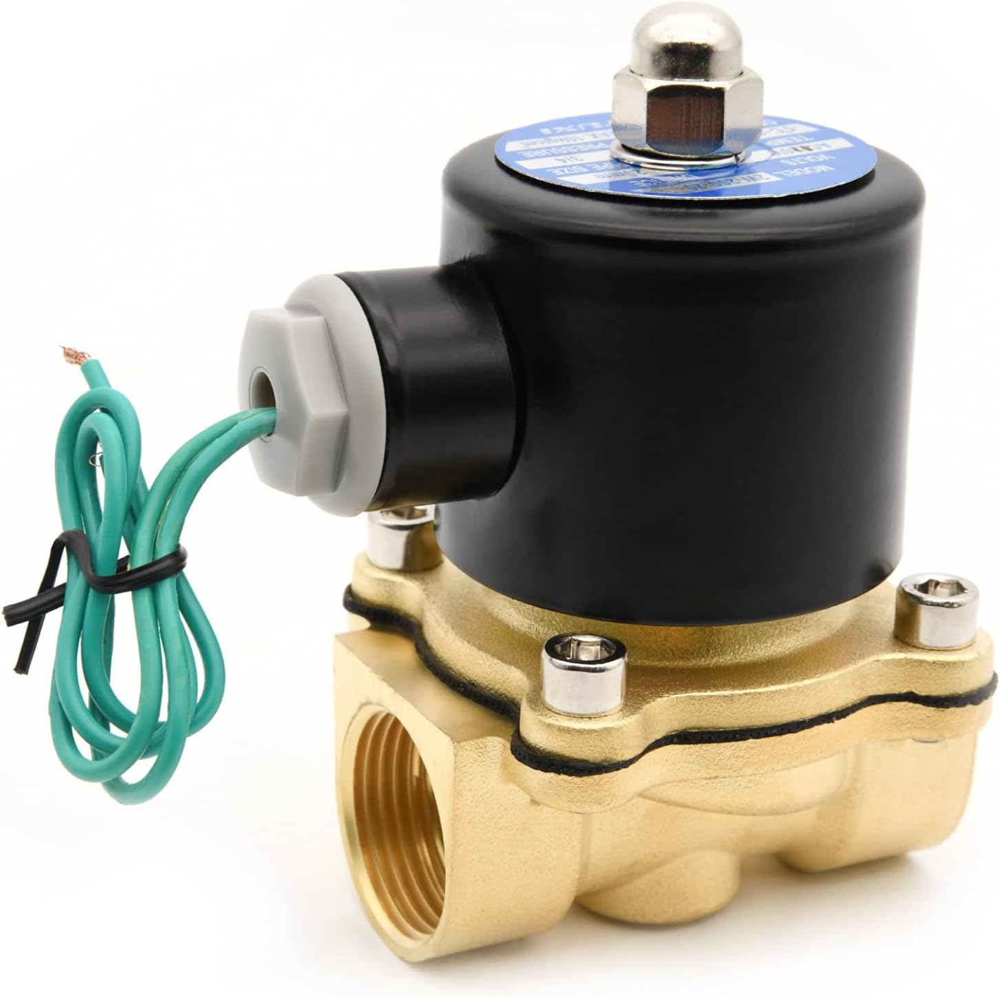 TAILONZ 3/4" NPT 12V Brass Electric Solenoid Valve – Normally Closed For Water, Air, Diesel, 2W-200-20