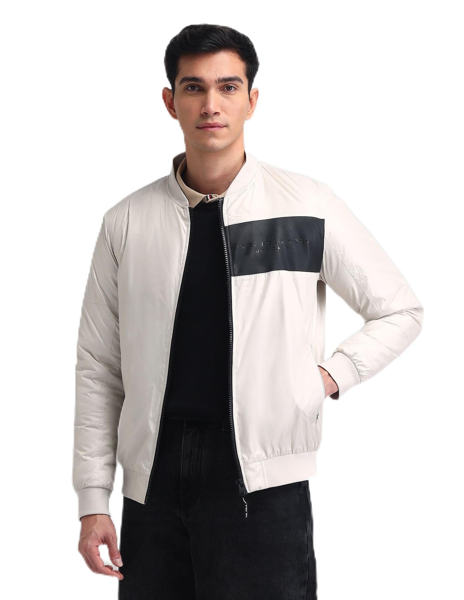 u.s. polo assn. denim co. Mens Beige Solid Long Sleeve Polyester Classic Jacket-picture-19