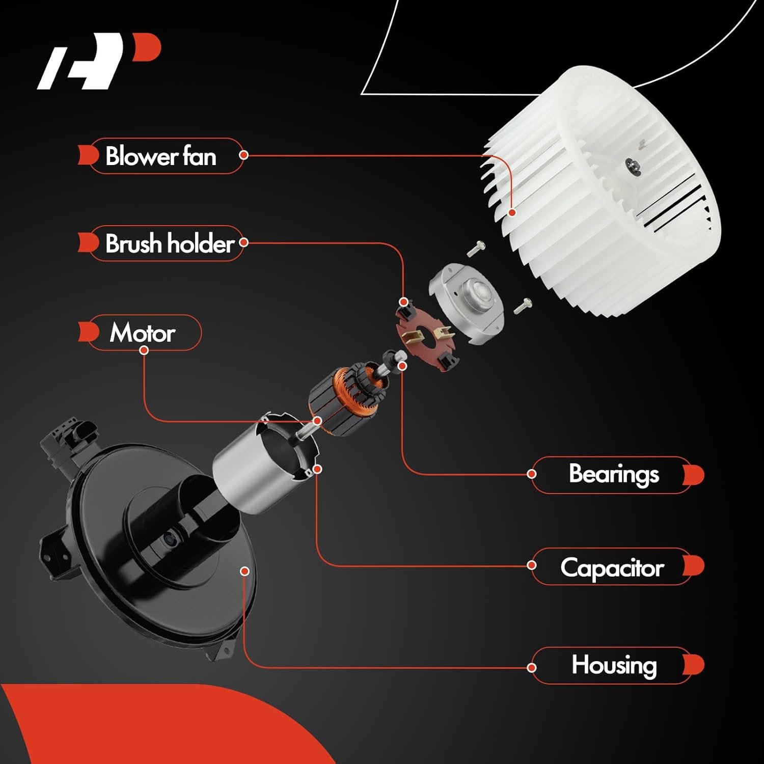 A-Premium Front HVAC Heater Blower Motor Compatible with Hyundai Sonata 2011-2015, Elantra 2011-2016, Elantra GT, Azera, Elantra Coupe & Kia Optima, Forte, Cadenza, Forte5 & More