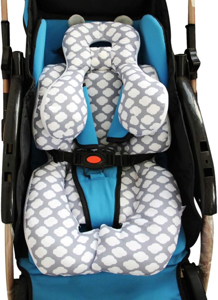 vocheer Head and Body Support Pillow with Neck Support for Baby Car Seat and Strollers, Cloud