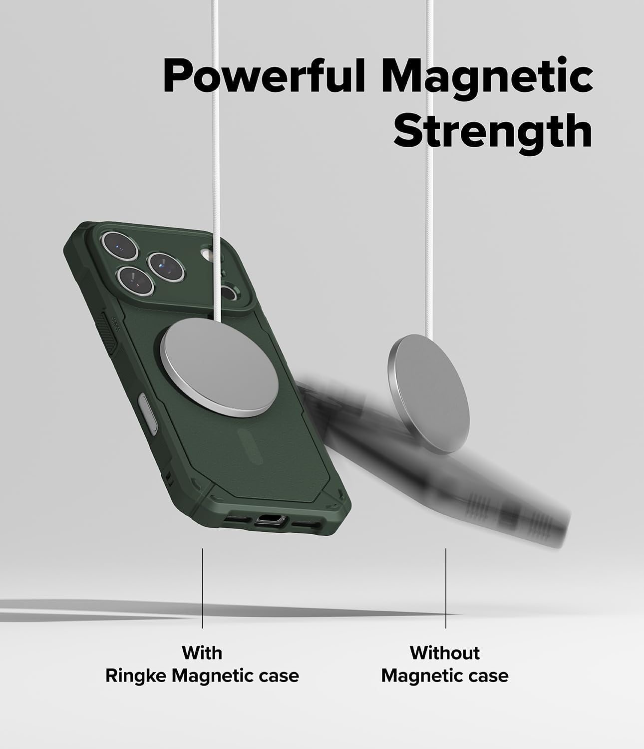 Ringke Rugged Gear for iPhone 17 Pro Max Case [Compatible with MagSafe] Prevents Oily Smudges Non-Slip Enhanced Grip Protective Cover Precise Cutouts for Camera - Magnetic Dark Green