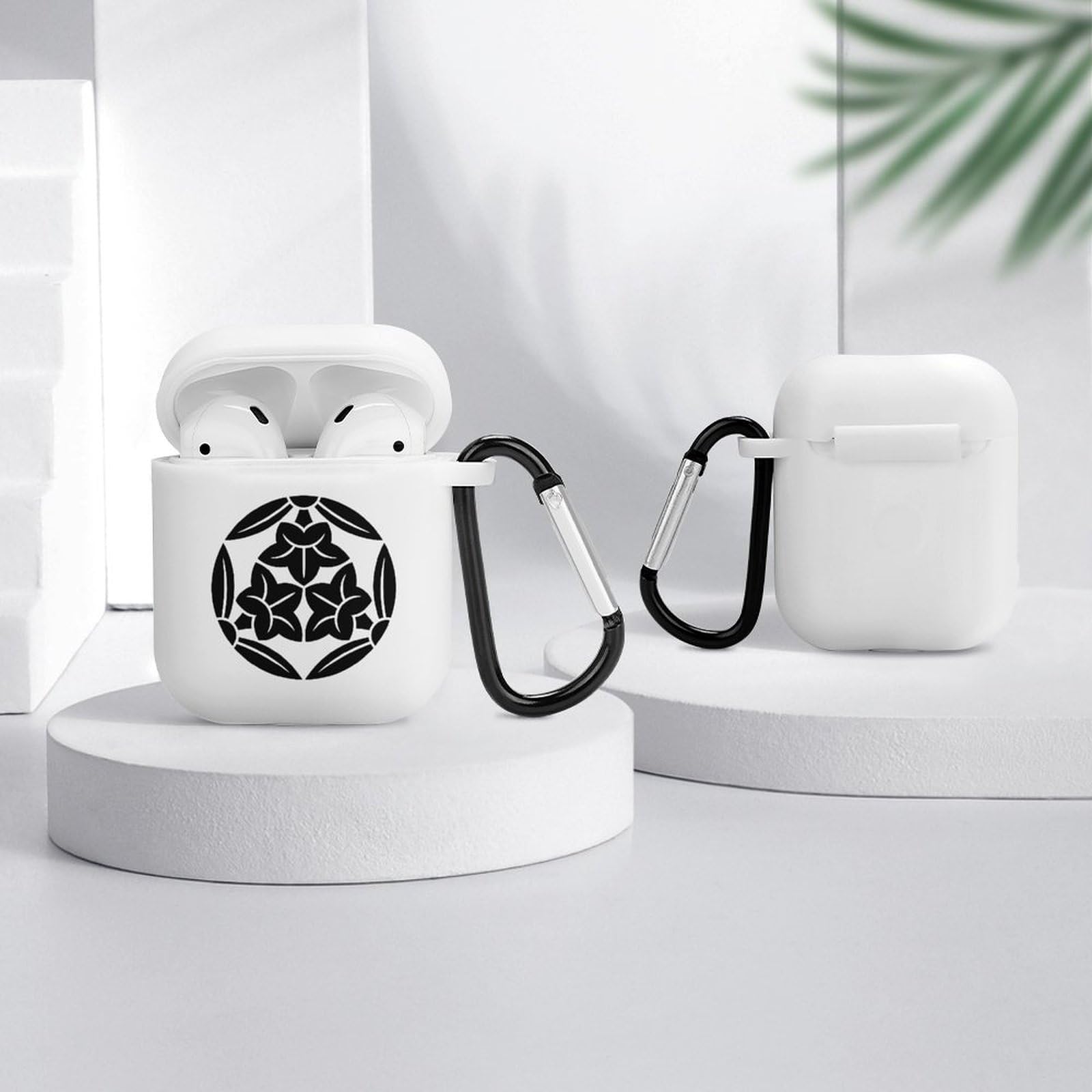 Amazon | AirPods2ケース 家紋 三つ割り 三つ葉竜胆 AirPods1カバー 