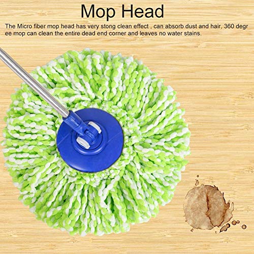 Image of Spin Mop Head Refills Microfiber Round Spin Mop Head Replacement for Universal Spin Mop System Perfect for Home Commercial Use (Green+White)