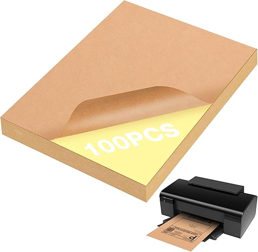 Etichette autoadesive stampabili carta kraft DIN A4 (297 x 210...