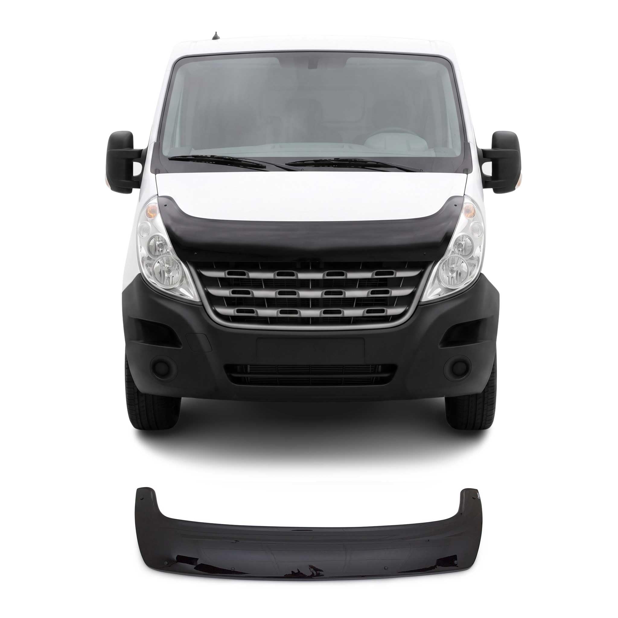 Deflecteurs d'air Capot de Voiture pour Renault Master 2010-2014 Acrylique Noir
