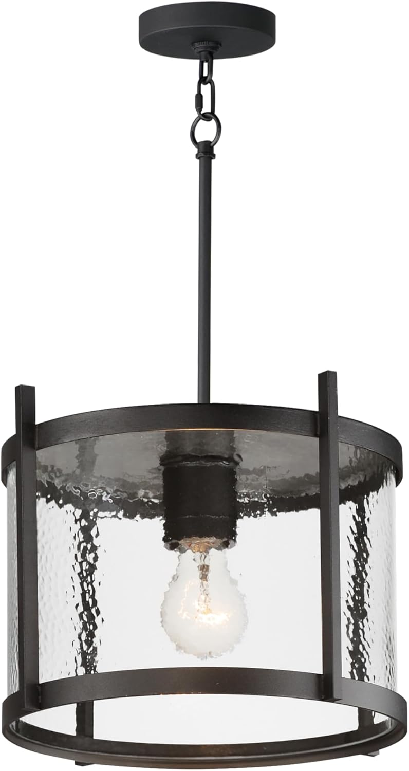 Maxim 30061HMBK Belfry Outdoor Flush Mount, 1-Light E26 Medium Base, Black (Bulbs NOT Included)