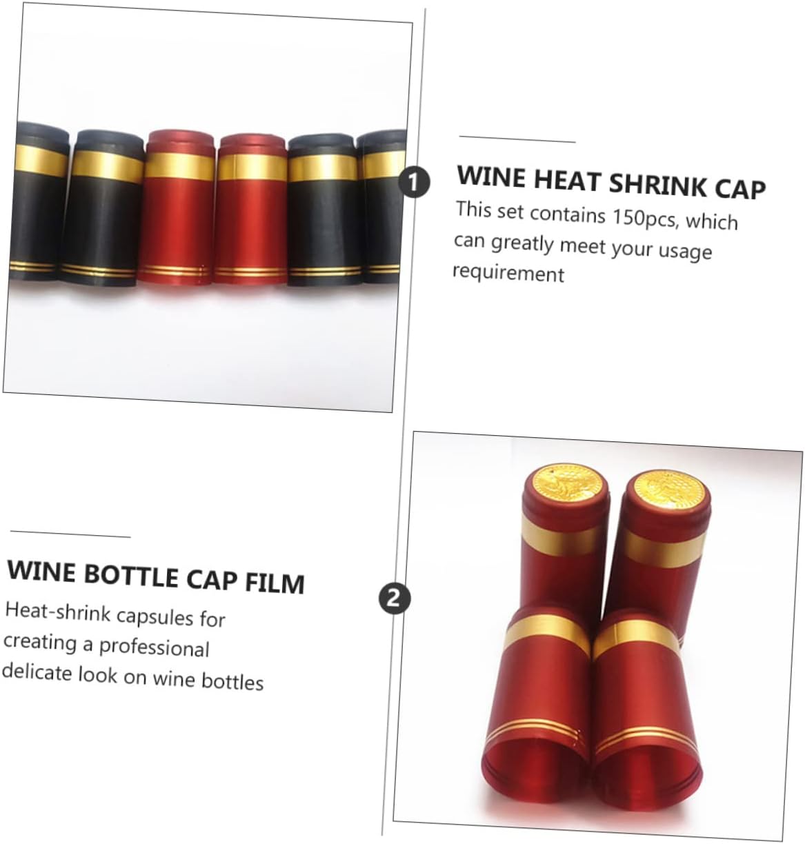 150pcs Heat Shrinkable Wine Bottle Cap Bulk Sealing Film Bottle Film for