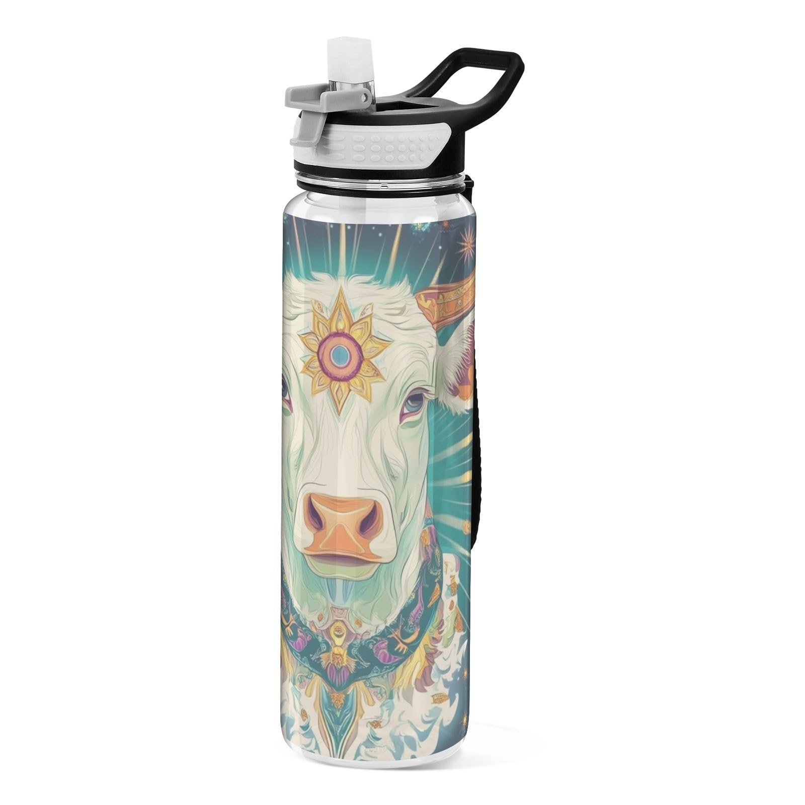 Bouteille d'eau en plastique Tritan sans BPA 887 ml Dreamy Colors avec paille pour yoga
