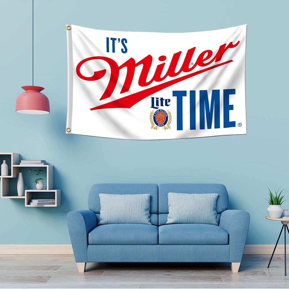 Miller Lite Flagge – 91 X 152 Cm, Aus Polyester, Mit Ösen, Für Garten, Haus & Feiern