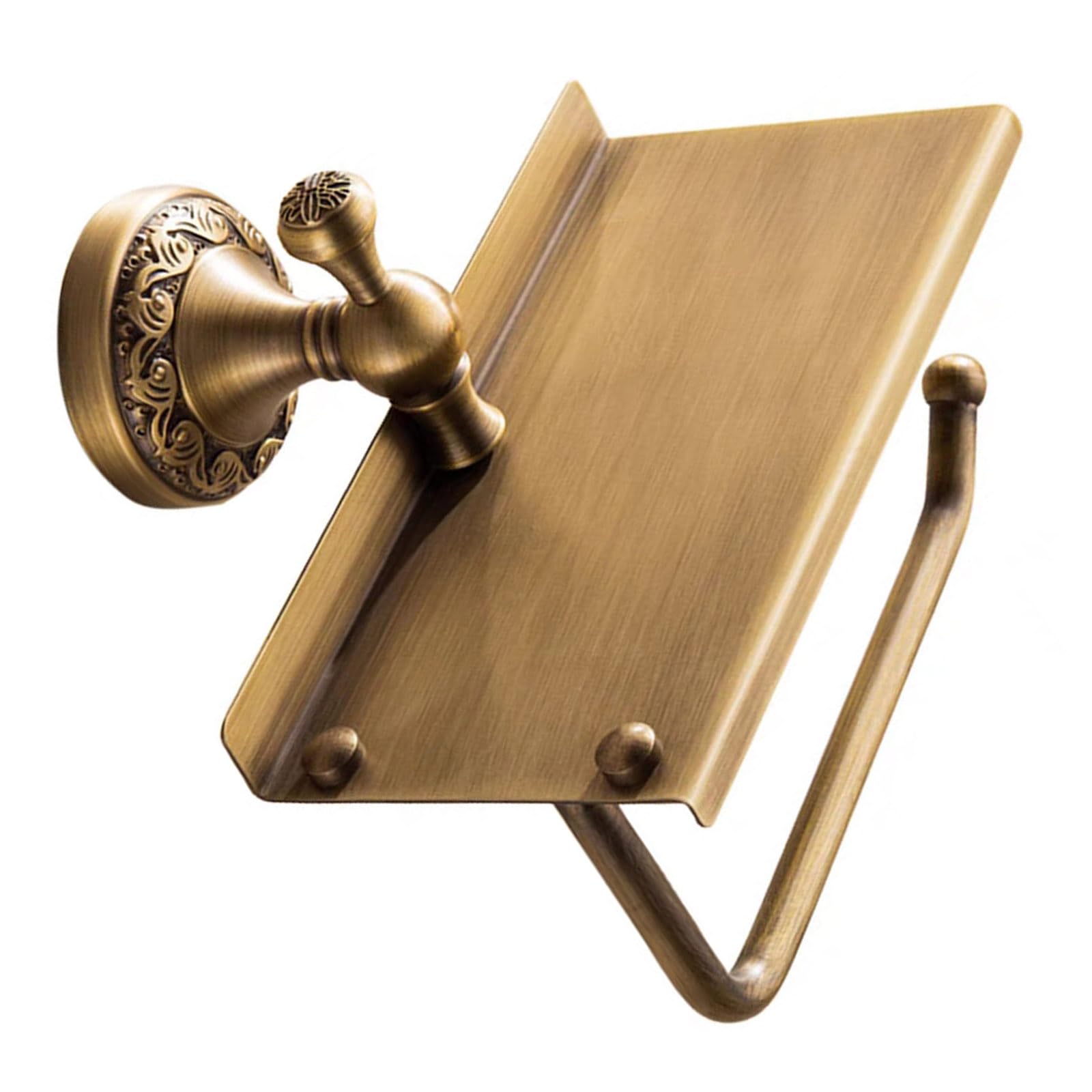 Xjdzineq Iron Bathroom Shelf with Scrollwork Design Multifunctional Towel Rack & Soap Dispenser Space Saver Multifunctional Copper Bathroom Shelf