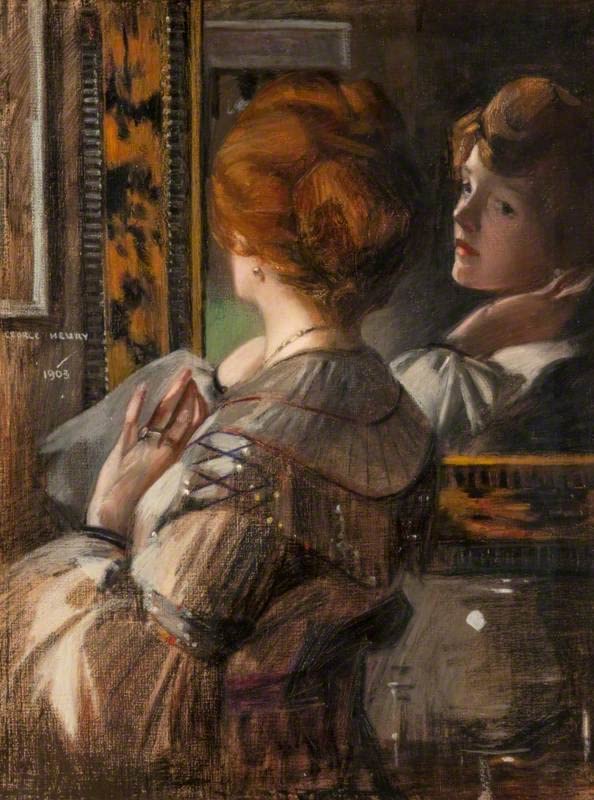 Tableau le miroir en écaille de tortue George Henry pour habiller un grand mur de chambre