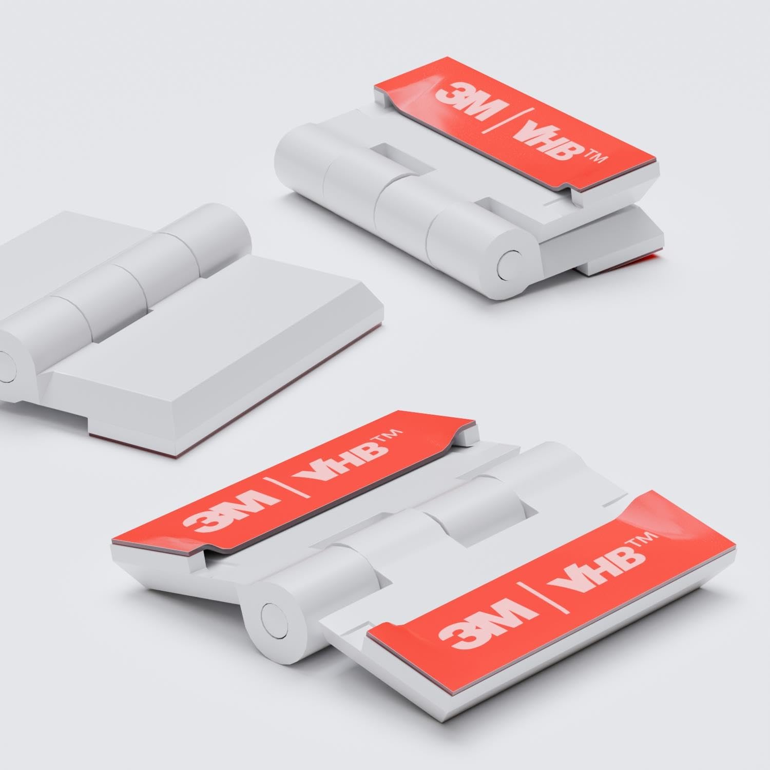 10x White Acrylic Piano Hinges - No Glue Required, Self Adhesive, 32mm