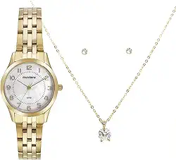 Kit Relógio Feminino Dourado Mondaine Com Semi-joias 32796LPMKDE1K1