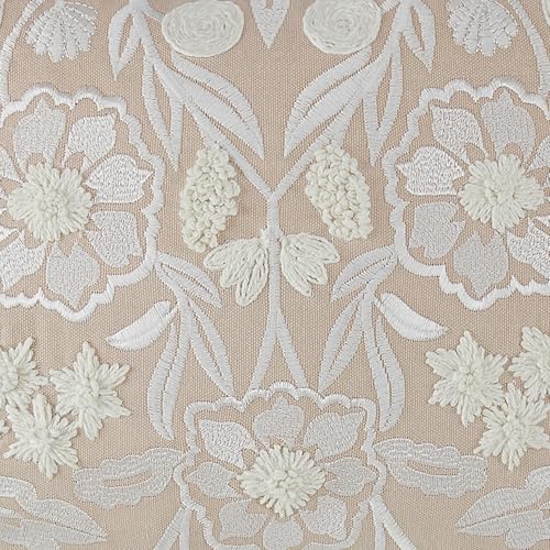 Image of haus & kinder Decorative Embroidered Sham Cushion Cover Set of 1, Cotton Throw Pillow Cushion Cover 12x18 Inch for Sofa, Couch & Living Room Decor, Soft Breathable Rectangle Cushion Case