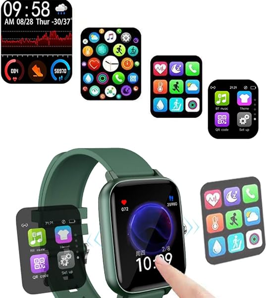 P6 Smartwatch IP68 Waterproof Impermeabile Full Touch Great Screen Health Smart Watch con Sport Frequenza Cardiaca Sonno di Monitoraggio del Sonno E Funzione di Chiamata BluetoothNero