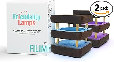 Friendship Lamp® by Filimin Set of 2 Long Distance Touch Lamps – WiFi Connected, Long Distance Gifts, Touch Activated Table Lamp, Long Distance Friendship Gifts, LED Light - Mini Mid Kona/Gold