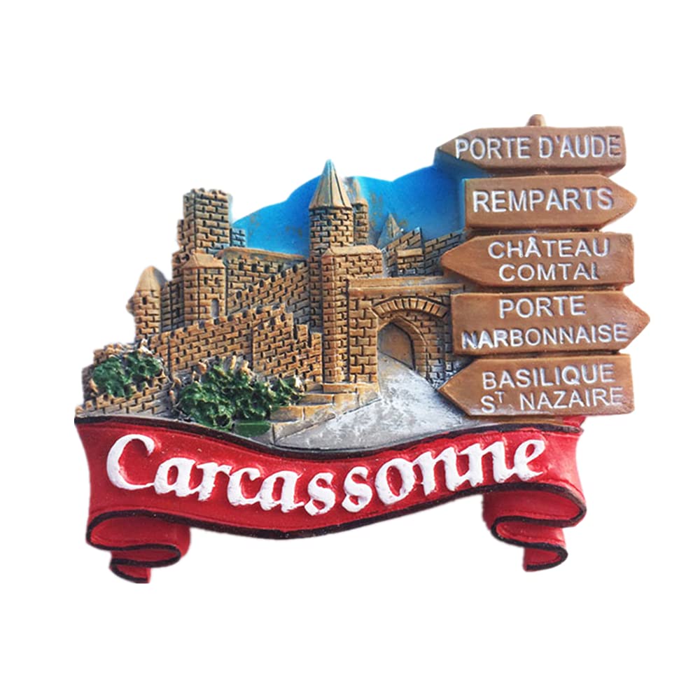 3D Carcassonne France Fridge Magnet Travel Souvenir Gift Resin Craft Collection