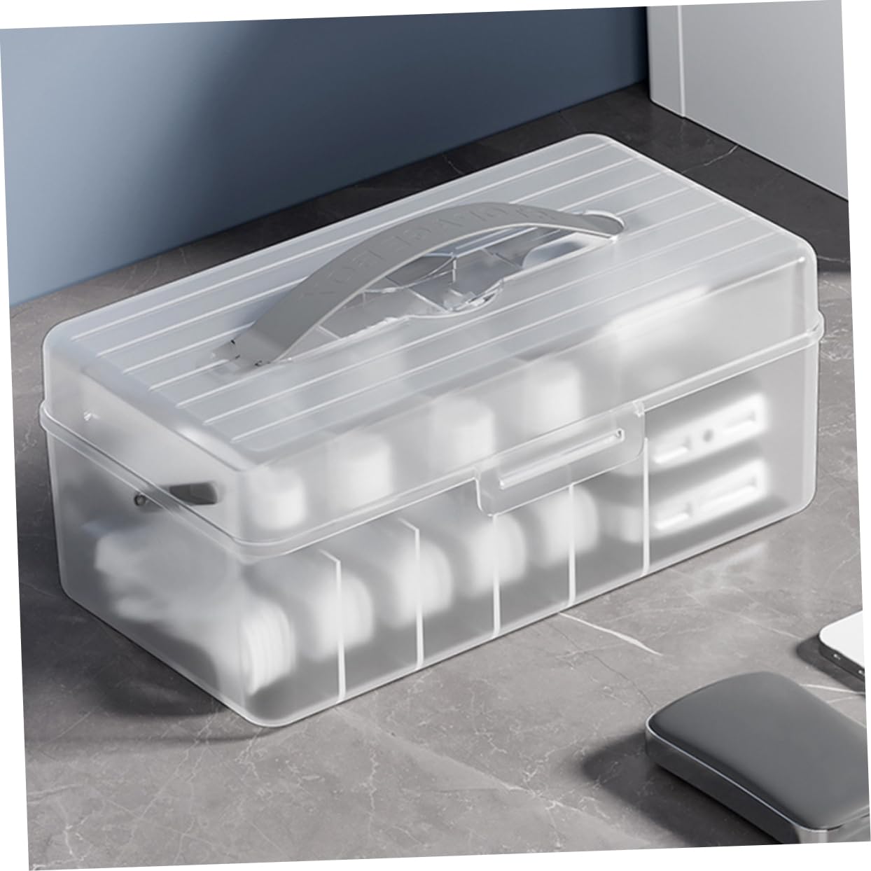 Box Organizer Per Cavi Elettronici Contenitore Multiuso Per Caricatori e Accessori Design Portatile e Trasparente Per Scrivania e Casa Soluzione Per La Gestione Dei Cavi