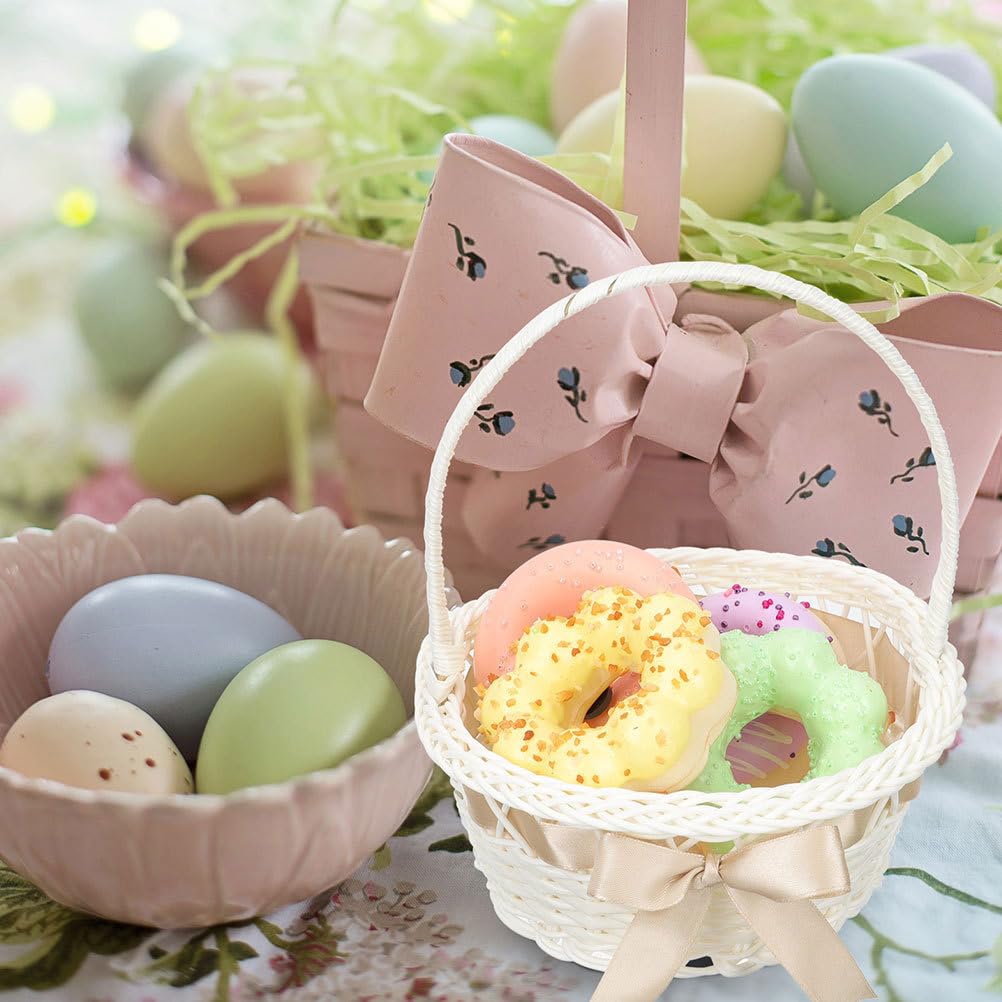 VALICLUD Lot de 2 paniers à fleurs tissés à la main élégants pour accessoires de mariage pour décoration ou panier cadeau de mariage