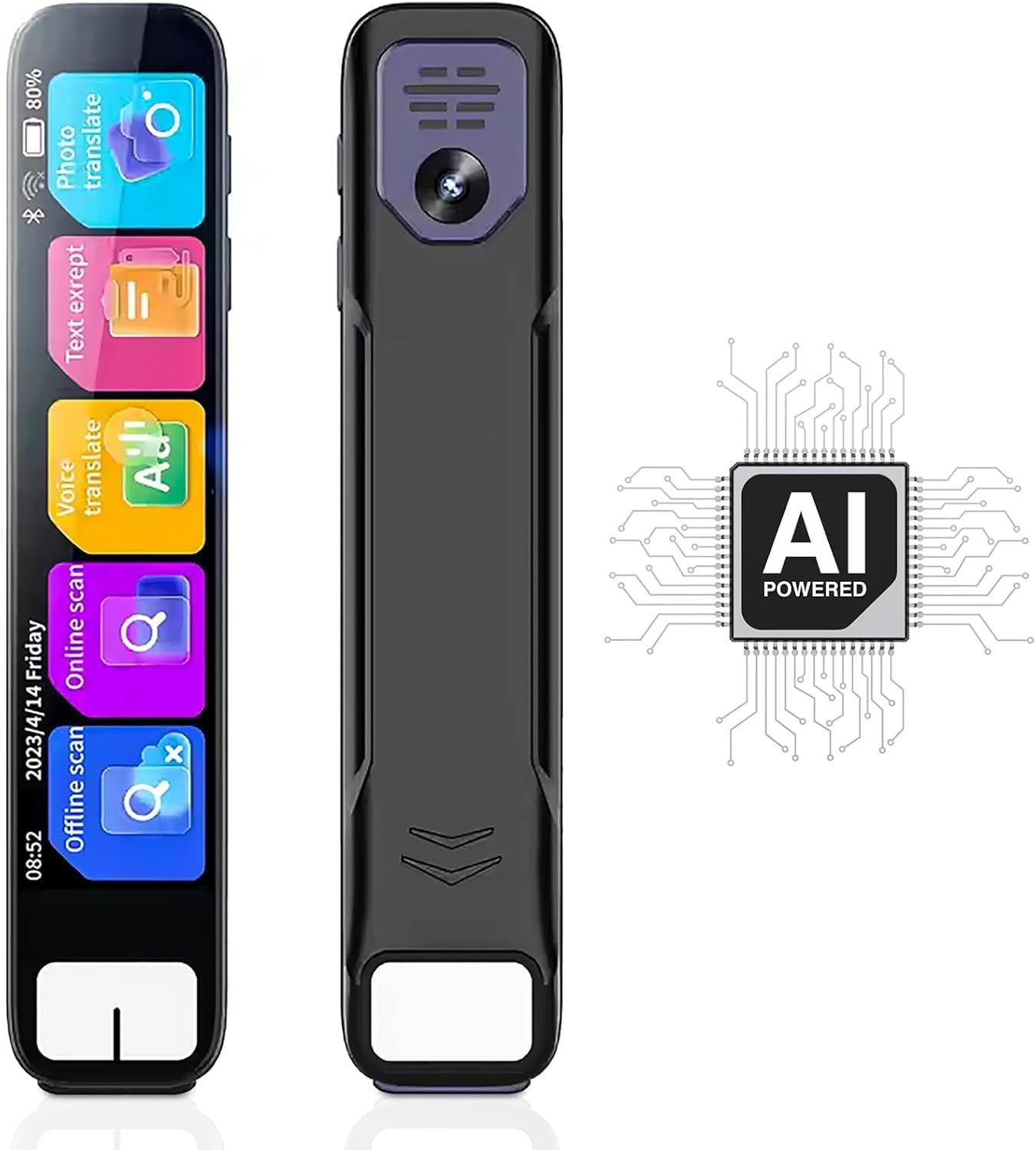 Pen GPT - PenGpt, ScanSense AI Scanning Smart Pen - Instant Al Assistance, 0.5s Fast Identification, Offline Translation (150+ Languages), Instant AI Answers 99% Accuracy, with HD Touchscreen (Black)
