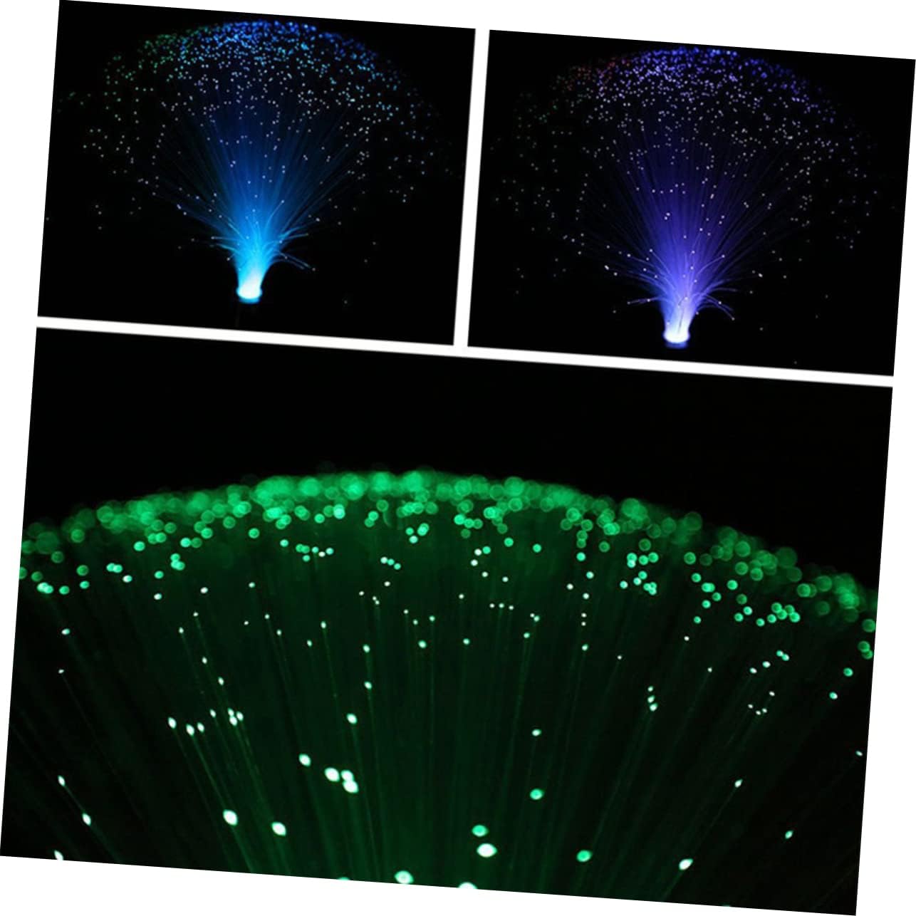 LIFKOME 4 Pcs Colorful Fiber Optic Lamp Set LED Lights Sparkling Effect for Party Wedding and Home Decoration Battery-Free Decorative Lighting
