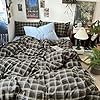 MKXI Full Size Blue, Brown & Green Buffalo Plaid Duvet Cover Set - 3 Piece Vintage Aesthetic Bedding Set, 100% Washed Cotton, Minimalist Design, Soft & Breathable Duvet Cover with Zipper Closure #1