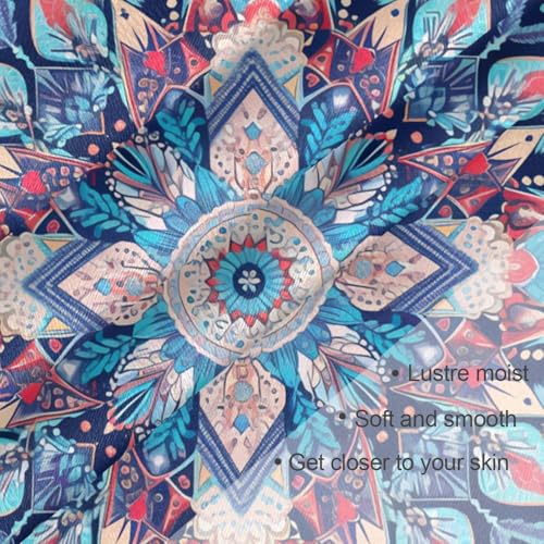 KLL Bohemian-style Mandala Pattern Red Blue silk scarf square silk scarf for women 35 x 35 funky gifts for women for winter bufanda elegante para mujer3