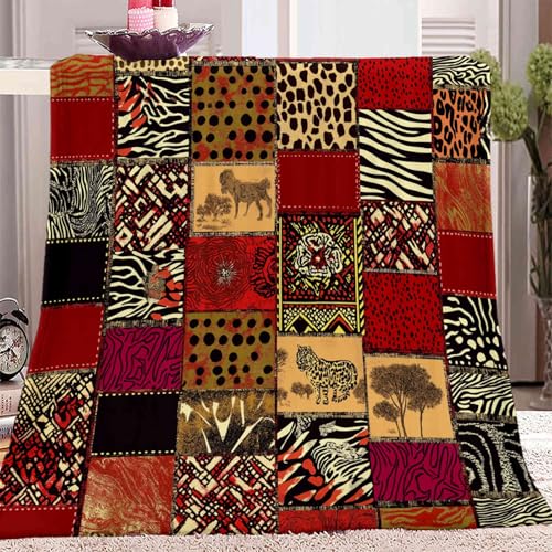 Couverture polaire haut de gamme patchwork rouge jeté de lit doux