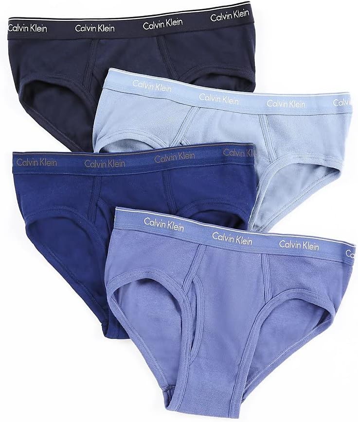 Calvin Klein Men's Cotton Classics Multipack Low Rise Hip Briefs, Blue