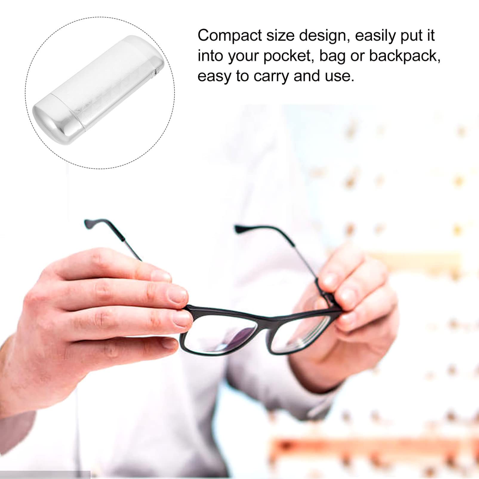GALPADA Étui À Lunettes en Aluminium Coque Rigide Contenant des Lunettes en Métal Boîte À Lunettes Protecteur De Stockage De Lunettes De Soleil pour Hommes
