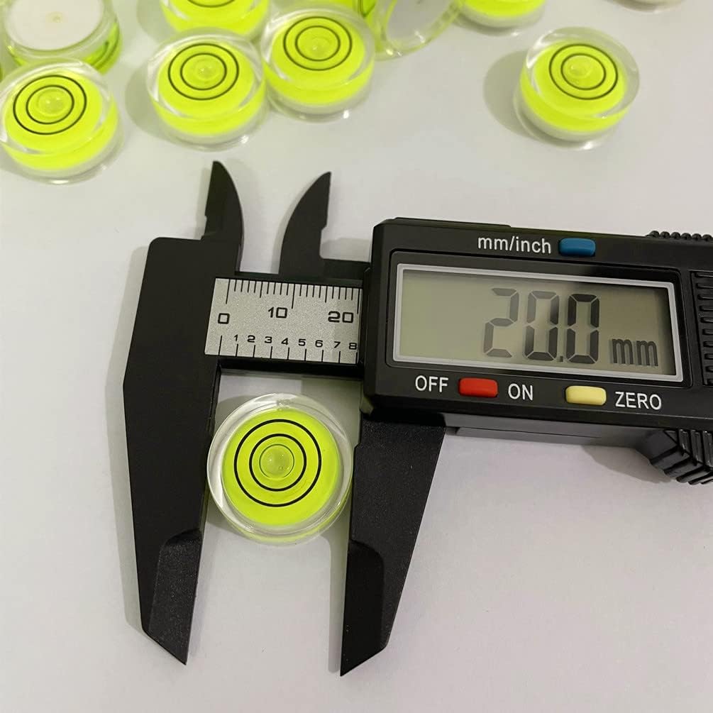 8Pcs Mini Bubble Spirit Level 20x9mm Degree Mark Small Circular Bubble Level Measuring Tools