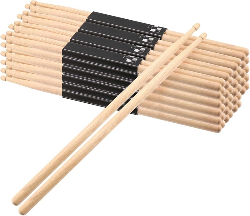 24 pares de baquetas 5A, baquetas de madera de arce a granel, baquetas con punta de madera para baterista o principiante (48 piezas)