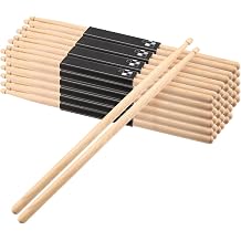 SOUJAP 24 Pairs 5A Drum Sticks, Maple Wood Drum Sticks Bulk, Wood Tip Drumstick for Drummer or Beginner48 Pieces
