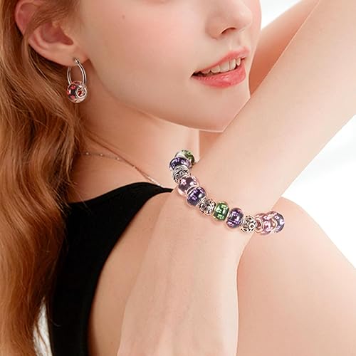 Vista 62 de Cheriswelry 100 cuentas europeas de agujero grande con diamantes de imitación de barril hechas a mano, arcilla polimérica, cuentas espaciadoras