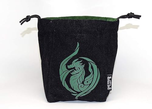 Bolsa de dados reversible grande de microfibra, autoportante y con capacidad para más de 250 dados poliédricos con lazo de cordón, varios diseños