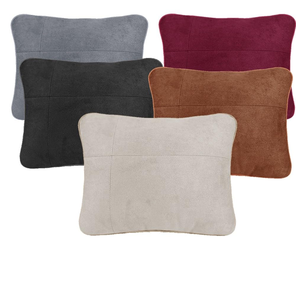 Coussin de soutien lombaire et cervical S pour voiture - Dossier toutes saisons en tissu daim - 27 x 23 x 10 cm