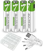 Vista 7 de Batería recargable de iones de litio USB D, batería D recargable de alta capacidad de 1.5 V 12000 mWh, carga rápida de 4 horas, 1200 ciclos