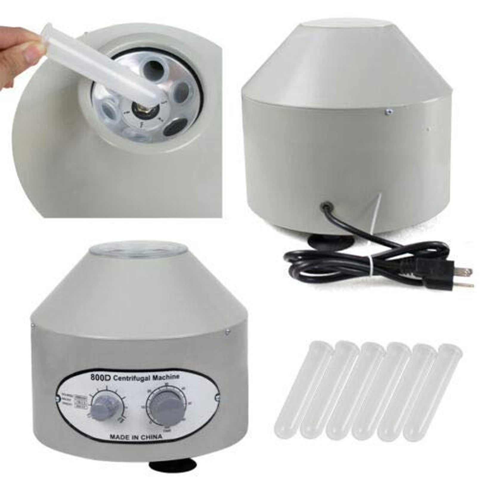 SYUFRE Máquina centrífuga eléctrica de Escritorio portátil 20mlX6, máquina centrífuga médica de Laboratorio de Laboratorio con Temporizador de 0-60 min y práctica de Equipo de Control de Velocidad