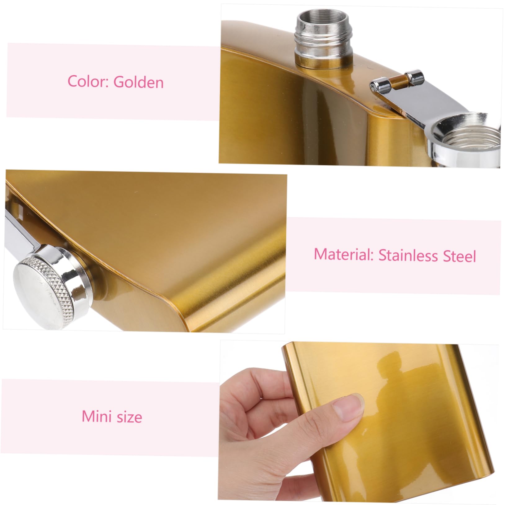 Unomor Portable Mini Wine Pot Stainless Steel for Camping Fishing Picnics More Gold Plated