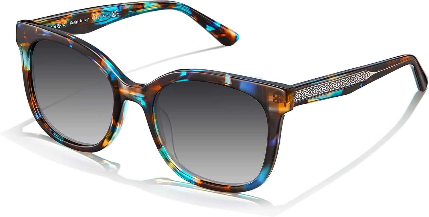 CARFIA Cat Eye Acetate Polarized Sunglasses for Women UV Protection, Retro Ladies Eyewears with Embossed Pattern Wire Core - Image 5