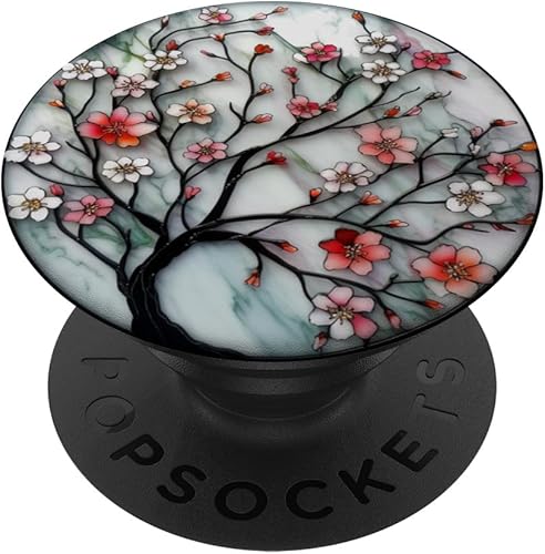 Miniatura 1 de vidrieras de color agua flores de cerezo PopSockets Standard PopGrip